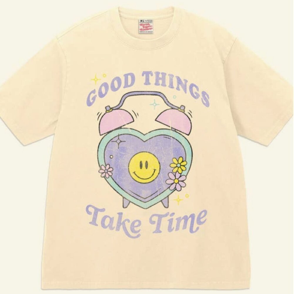 Oversized Good Things Take Time Tee